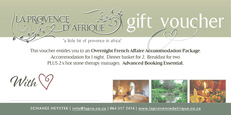 La Provence Overnight Accommodation Gift Vouchers